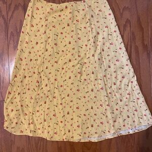 Reformation Yellow Floral Skirt